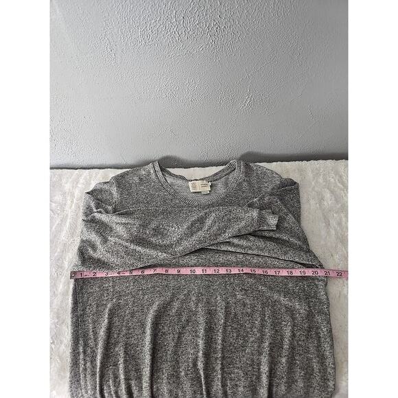 Saturday Sunday Anthro Oversized Heather Grey VNeck Sweater Tunic Lightweight SM - Picture 3 of 7